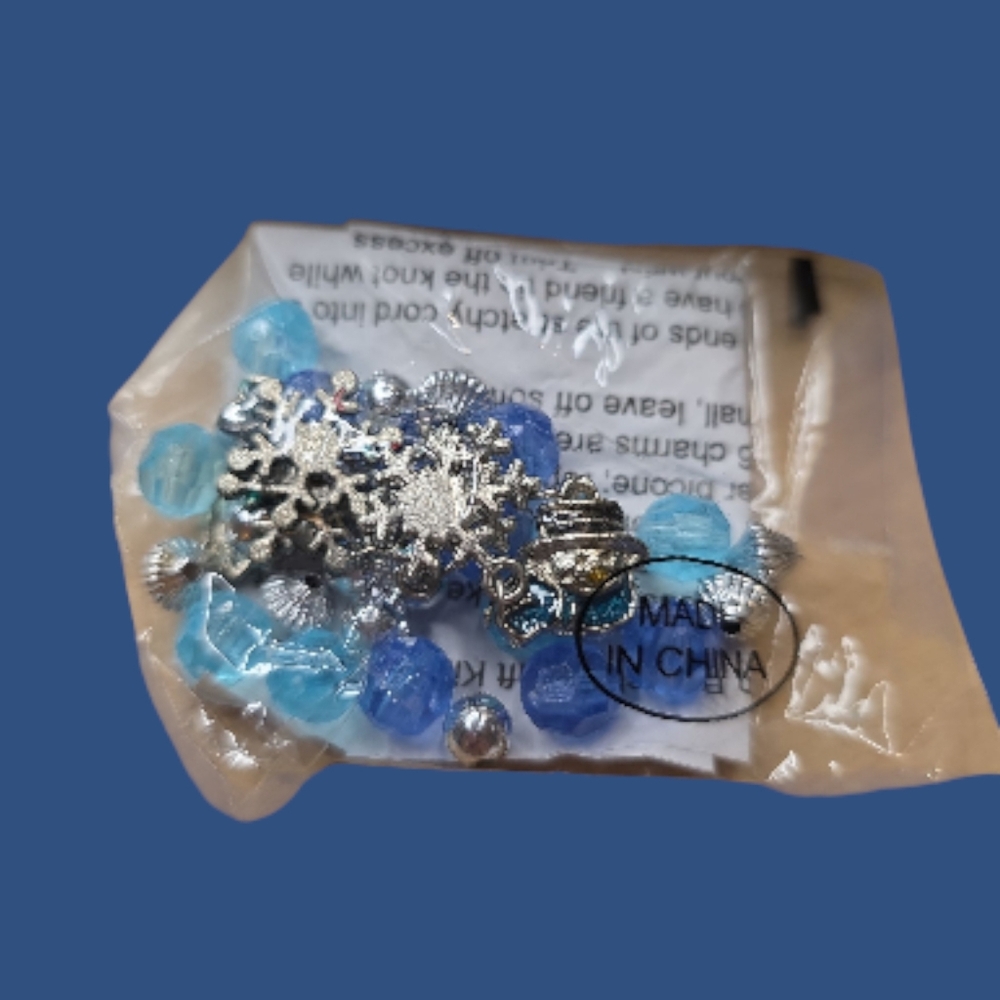 Silver and Blue Snowflake Charm Bracelet 10 Kits